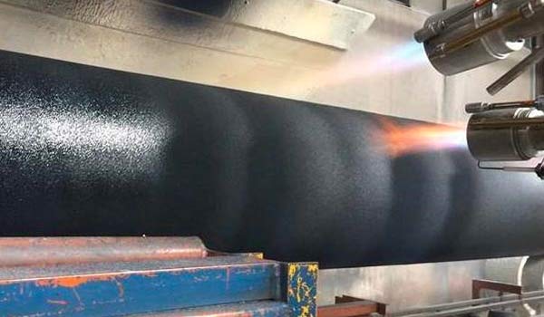 Automatic field joint coating flame spray equipment